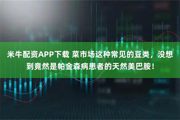米牛配资APP下载 菜市场这种常见的豆类,没想到竟然是帕金森病患者的天然美巴胺!